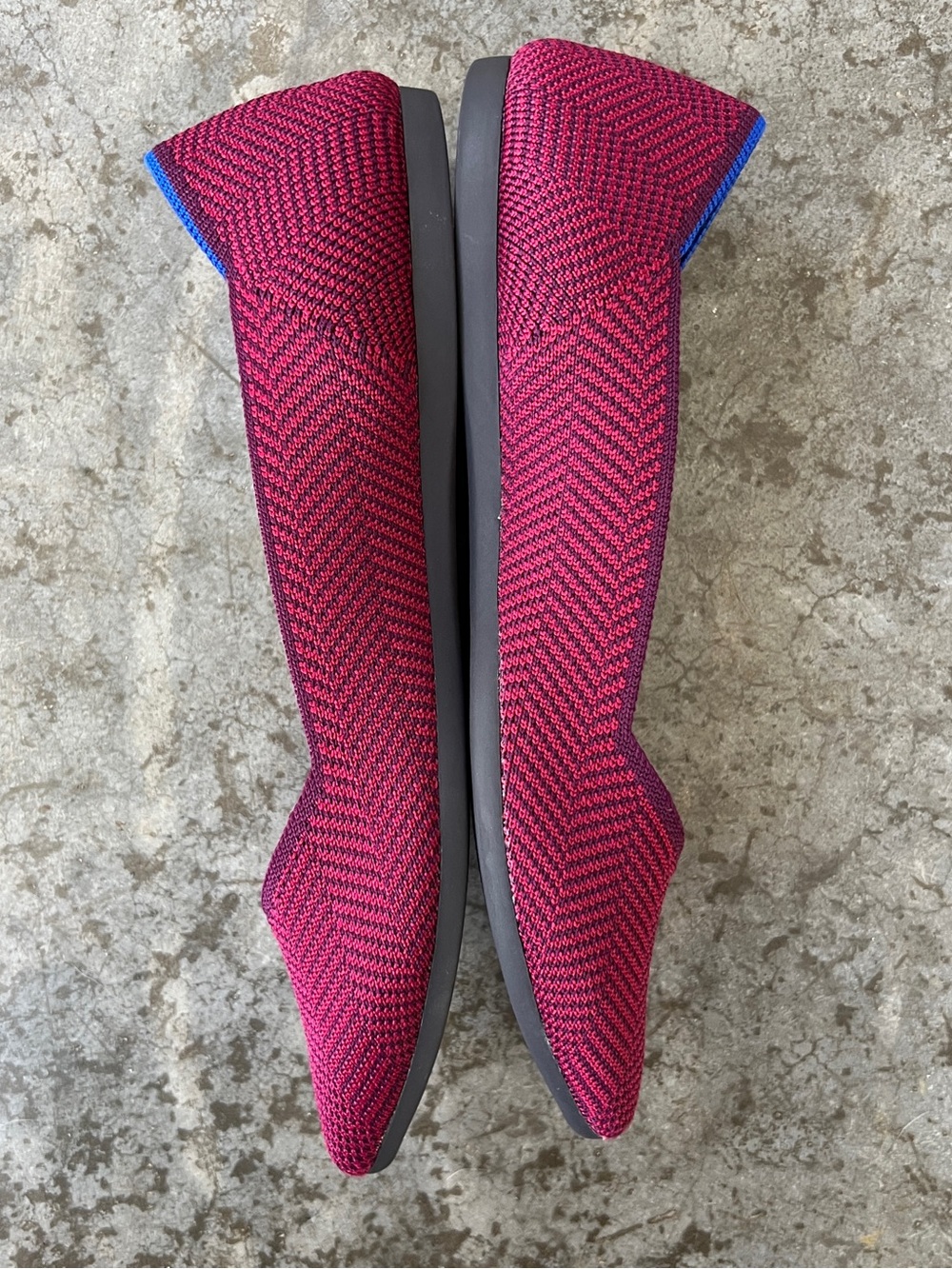 Rothy’s The Point Cabernet Herringbone Magenta / Maroon Flats Women's 6.5 - Picture 8 of 11